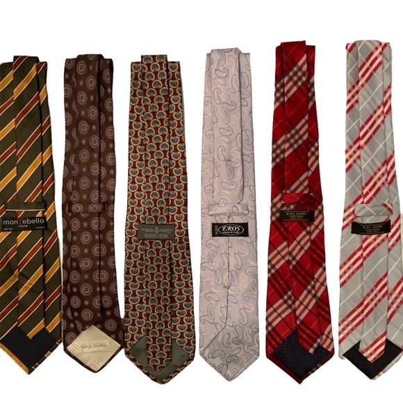 100% Silk 6 Piece of Assorted Men’s Ties Multi Pattern Multi Colours - Picture 4 of 5